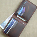 Handmade Real Leather Crazy Horse Bifold Wallet - D-800