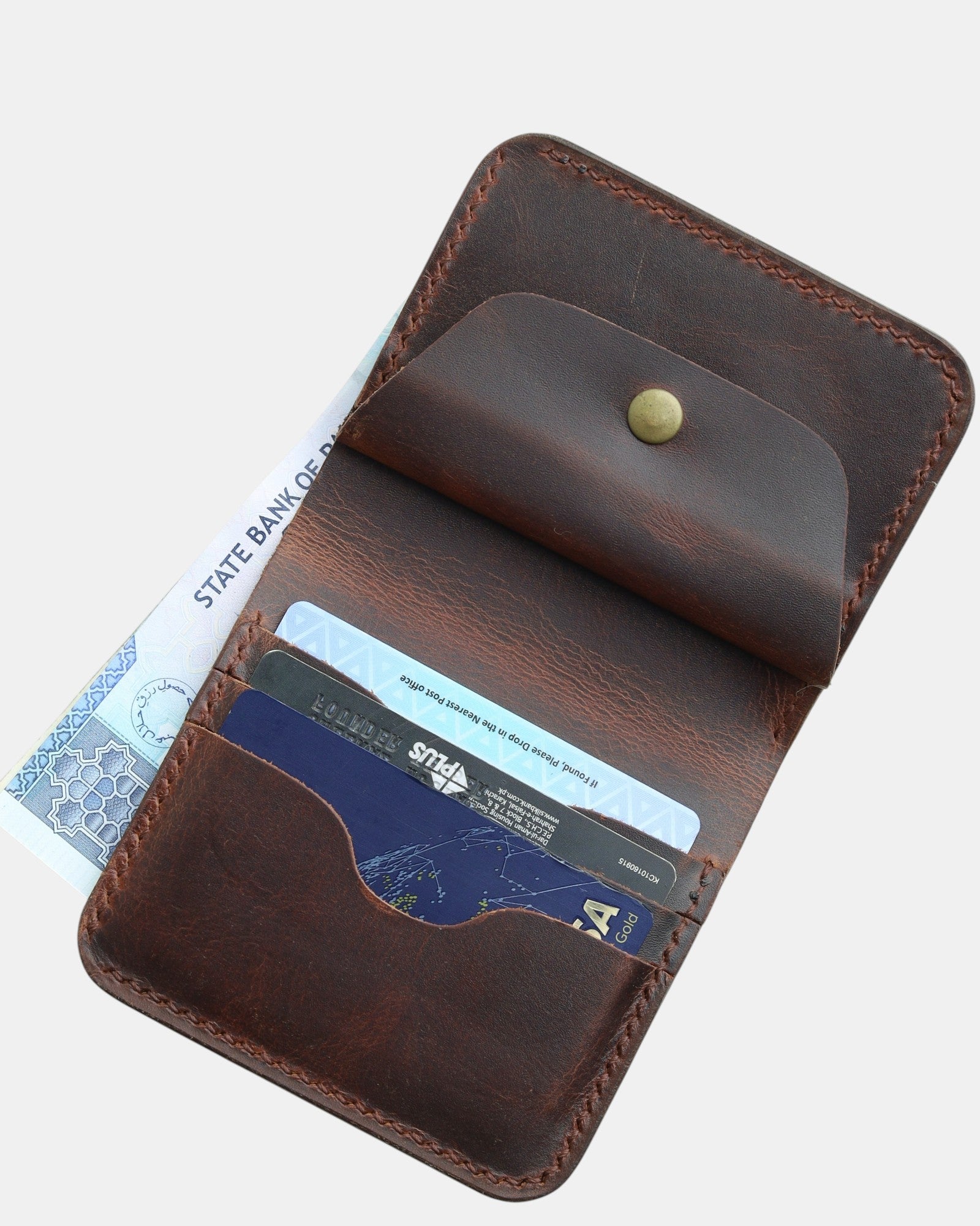 Handmade Real Leather Crazy Horse Bifold Wallet - D-100